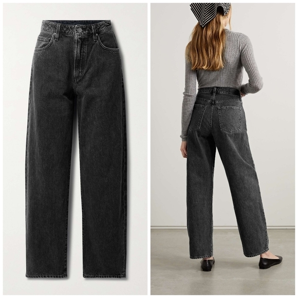 Goldsign Idris High-rise Wide-leg Jeans Black - Picture 2 of 8